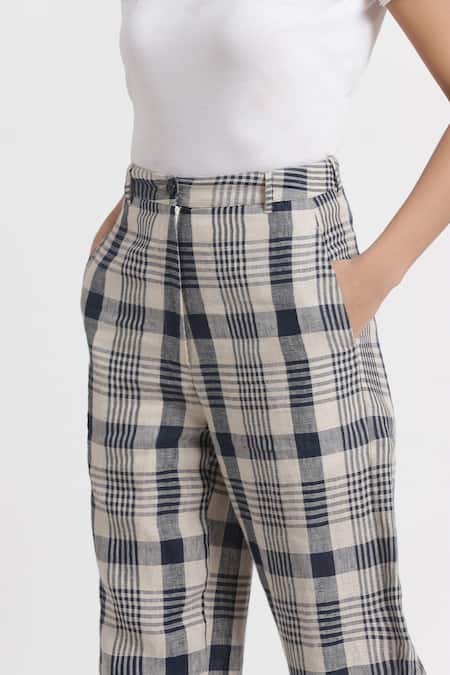 Buy STALK BUY LOVE Womens 4 Pocket Checked Pants | Shoppers Stop