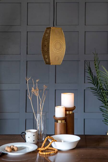 Logam Gold Iron Noor Pendant Light Online at Aza Fashions Logam_Gold Iron Noor Pendant Light_Online_at_Aza_Fashions