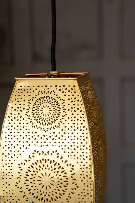 Buy Logam Gold Iron Noor Pendant Light Online at Aza Fashions Buy_Logam_Gold Iron Noor Pendant Light_Online_at_Aza_Fashions