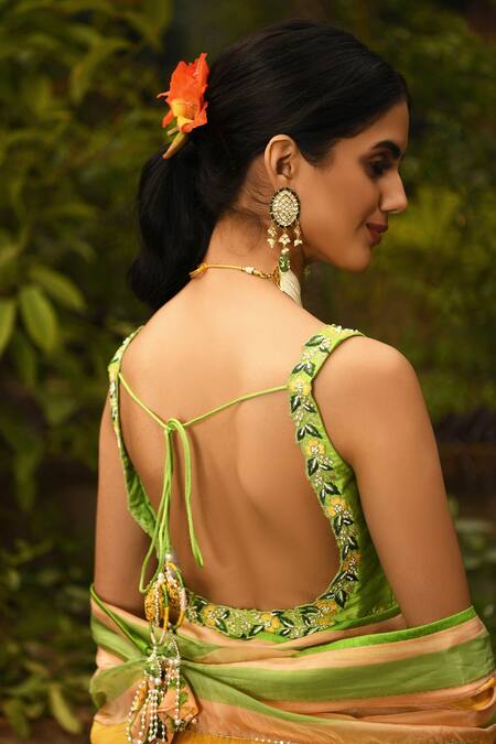 Neha Chopra Tandon_Multi Color Printed Saree With Blouse_at_Aza_Fashions