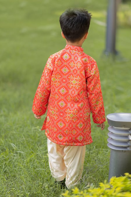 Lil Angels Ikat Kurta Set 