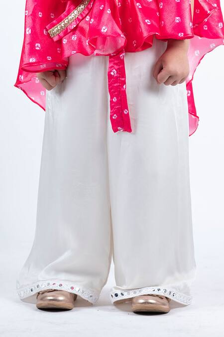 Shop Lil Angels Pink Crepe, Satin Sequins, Mirrors Printed Top And Pant Set Online at Aza Fashions Shop_Lil Angels_Pink Crepe, Satin Sequins, Mirrors Printed Top And Pant Set _Online_at_Aza_Fashions