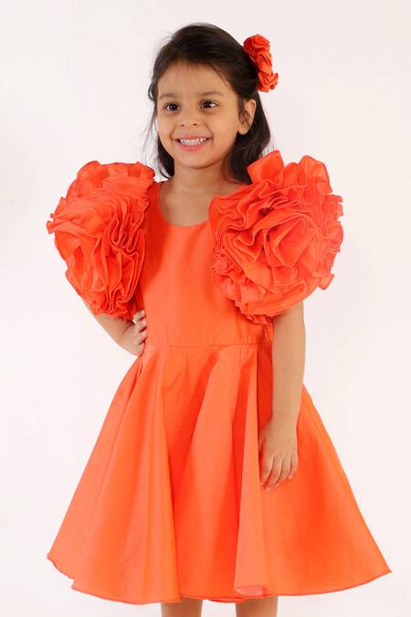 Buy Orange Cotton Silk Lace Work Kids Girls Palazzo Suit Online at Best  Price | Cbazaar