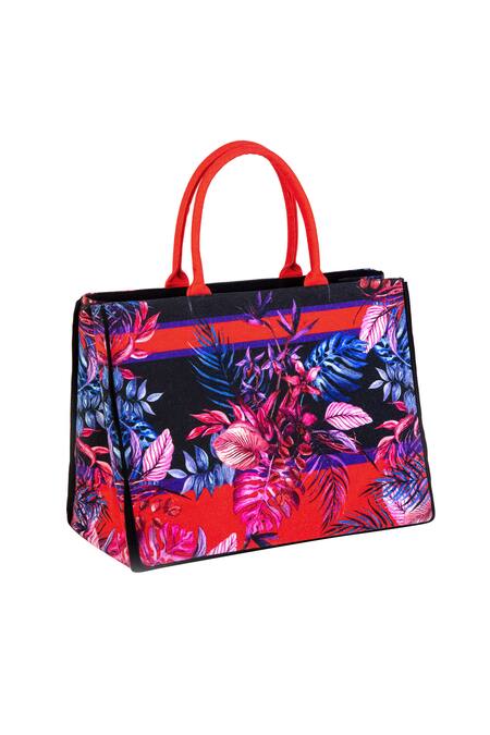 Gaya_Multi Color Printed Cotton Canvas Tote Bag_Online_at_Aza_Fashions