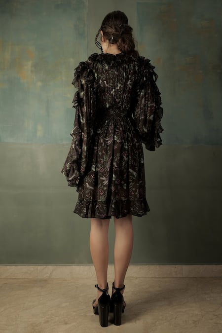 Nidhi Yasha Ruffle Printed Dress 