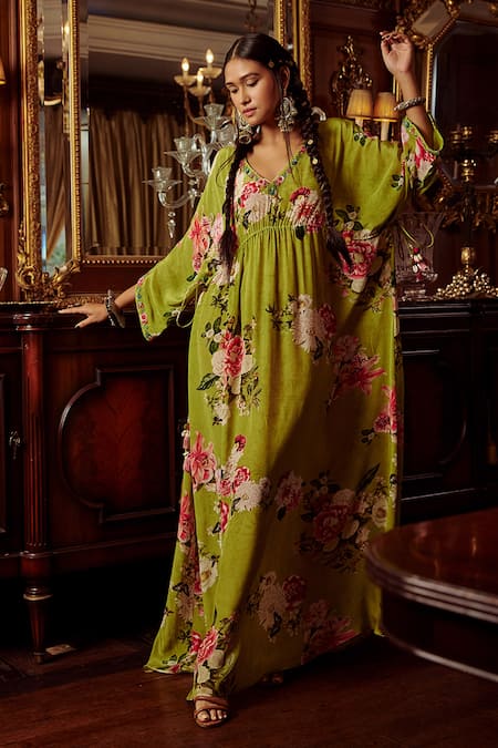 Kalista Nazrin Floral Print Kaftan 