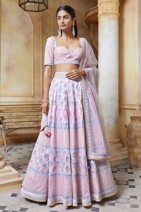 White Lehenga Choli Pink Dupatta Wedding Party Wear Lengha for Girls Women  in USA Made to Measure Readymade Ready to Wear - Etsy