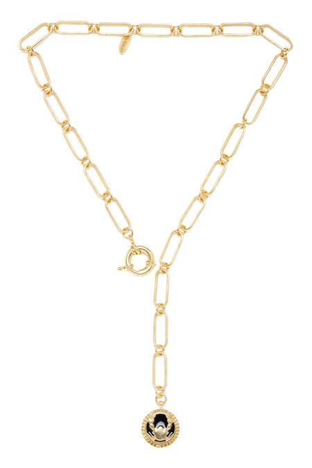 Zariin Gold Plated Cancer Pendant Necklace Online at Aza Fashions Zariin_Gold Plated Cancer Pendant Necklace _Online_at_Aza_Fashions