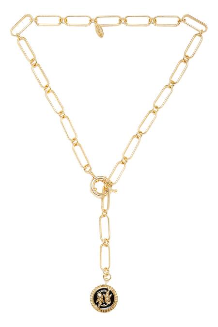 Zariin Gold Plated Pisces Pendant Necklace Online at Aza Fashions Zariin_Gold Plated Pisces Pendant Necklace _Online_at_Aza_Fashions