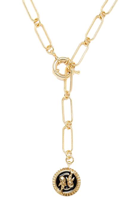 Shop Zariin Gold Plated Pisces Pendant Necklace Online at Aza Fashions Shop_Zariin_Gold Plated Pisces Pendant Necklace _Online_at_Aza_Fashions