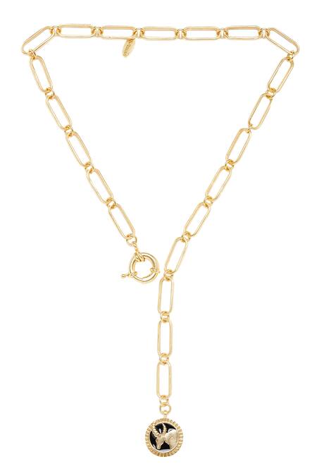 Zariin Gold Plated Taurus Pendant Necklace Online at Aza Fashions Zariin_Gold Plated Taurus Pendant Necklace _Online_at_Aza_Fashions
