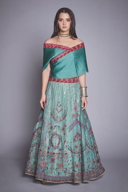 Jade by Monica and Karishma Organza Blouse & Lehenga Set 