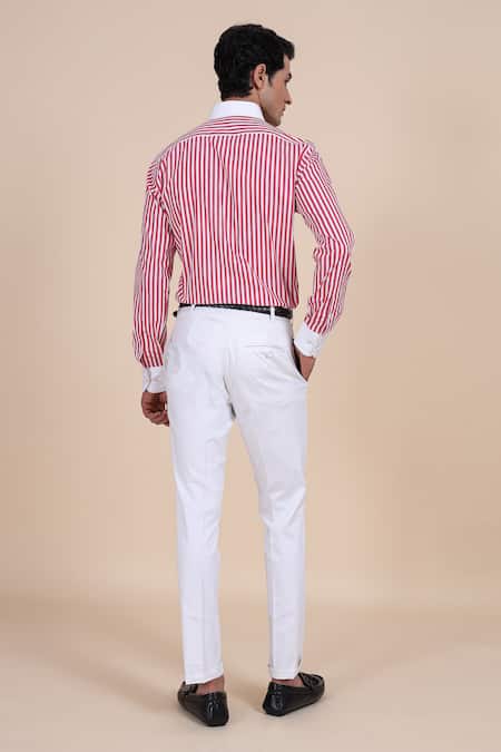Raghavendra Rathore Blue Striped Shirt 