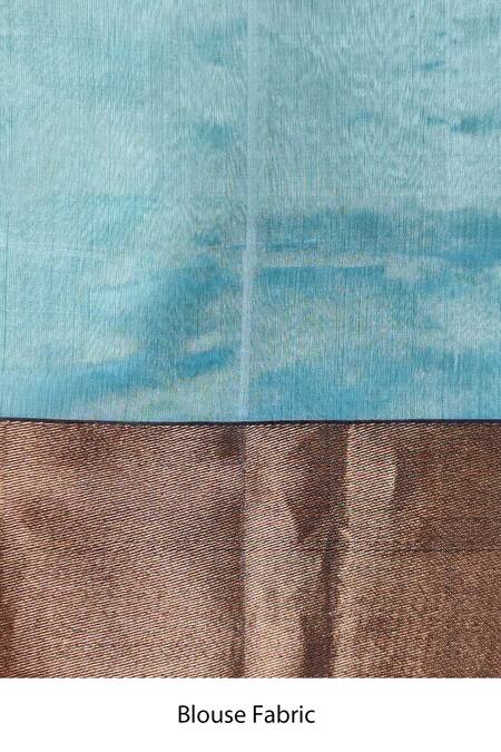 Buy_Priyanka Raajiv_Blue Silk Chanderi Thread Saree_Online_at_Aza_Fashions