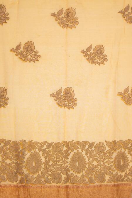 Latha Puttanna Yellow Silk Embroidered Dupatta Online at Aza Fashions Latha Puttanna_Yellow Silk Embroidered Dupatta _Online_at_Aza_Fashions