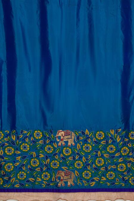 Buy Latha Puttanna Blue Silk Embroidered Dupatta Online at Aza Fashions Buy_Latha Puttanna_Blue Silk Embroidered Dupatta _Online_at_Aza_Fashions