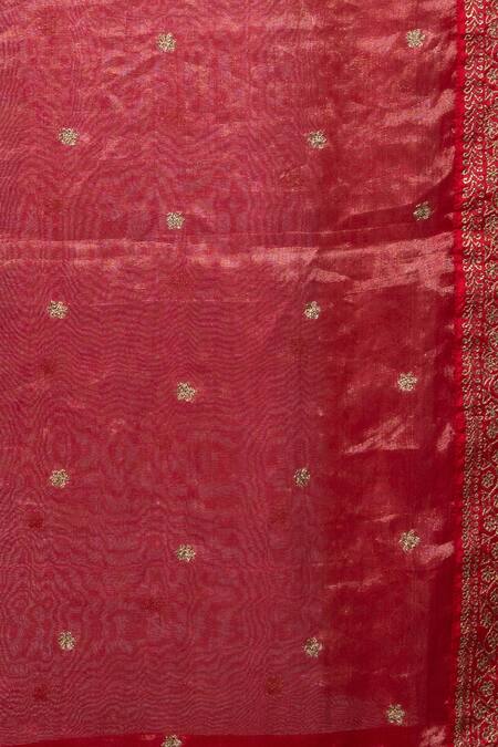 Latha Puttanna Red Silk Embroidered Dupatta Online at Aza Fashions Latha Puttanna_Red Silk Embroidered Dupatta _Online_at_Aza_Fashions