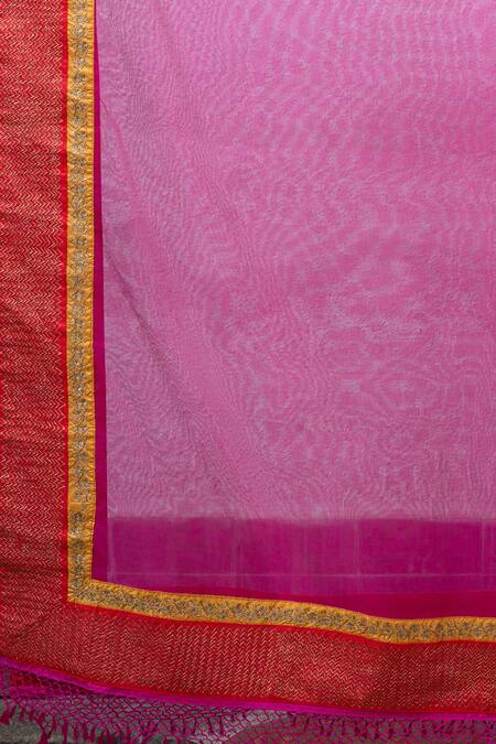 Latha Puttanna Pink Silk Embroidered Dupatta Online at Aza Fashions Latha Puttanna_Pink Silk Embroidered Dupatta _Online_at_Aza_Fashions