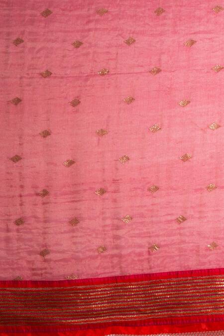 Latha Puttanna_Pink Silk Embroidered Dupatta _at_Aza_Fashions