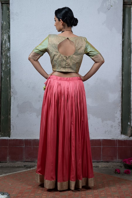 Buy Latha Puttanna Pink Silk Round Embroidered Lehenga Set Online at Aza Fashions Buy_Latha Puttanna_Pink Silk Round Embroidered Lehenga Set _Online_at_Aza_Fashions