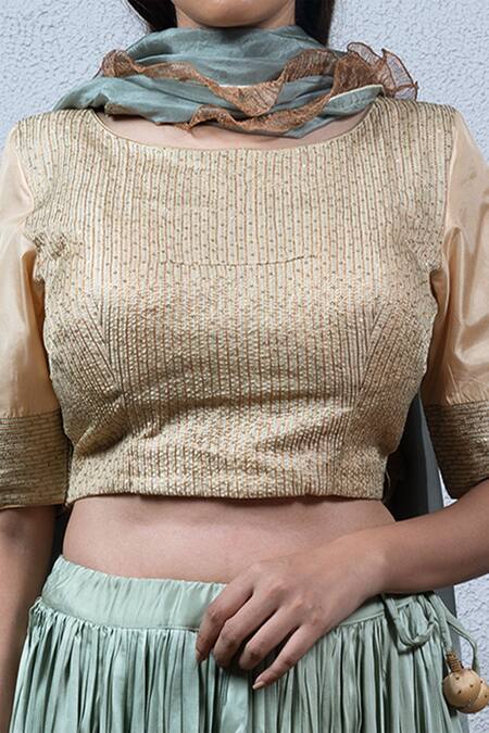 Latha Puttanna Green Silk Round Embroidered Lehenga Set at Aza Fashions Latha Puttanna_Green Silk Round Embroidered Lehenga Set _at_Aza_Fashions