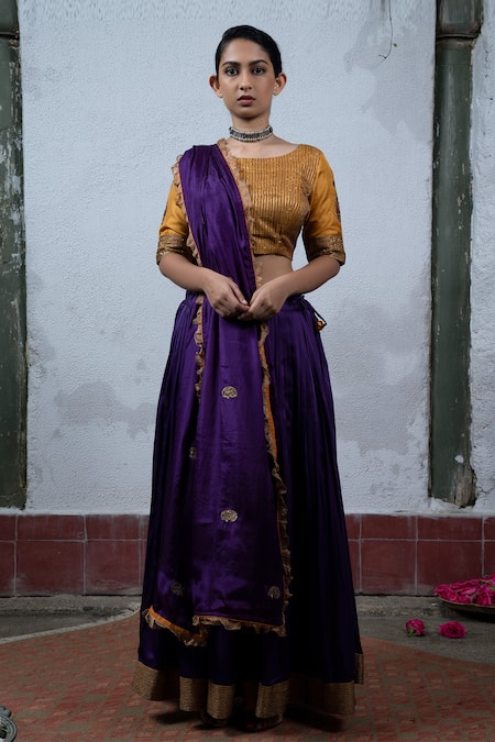 Yellow Color Gorgeous Gaji Silk Lehenga Choli With Lagdi Patta Work at Rs  9249.00 | सिल्क लहंगा - Ahesas Fashion, Surat | ID: 2851791120291