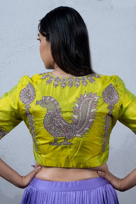 Latha Puttanna Blue Silk Round Embroidered Lehenga Set at Aza Fashions Latha Puttanna_Blue Silk Round Embroidered Lehenga Set _at_Aza_Fashions