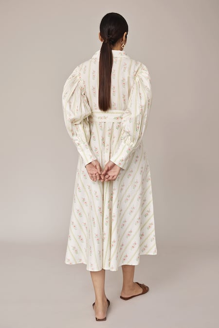 Pallavi Kandoi Puff Sleeve Floral Print Dress 