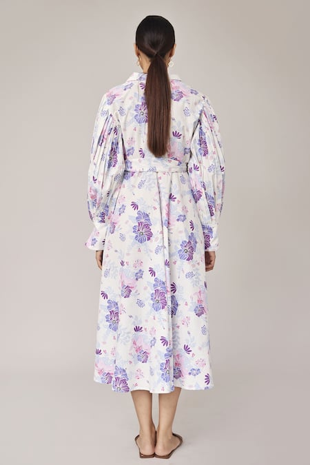 Pallavi Kandoi Puff Sleeve Floral Print Dress 