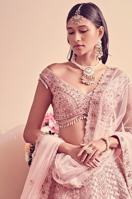 Jigar & Nikita Floral Embroidered Bridal Lehenga Set 