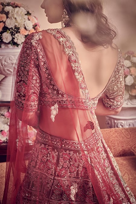 Jigar & Nikita Velvet Floral Embroidered Bridal Lehenga Set 