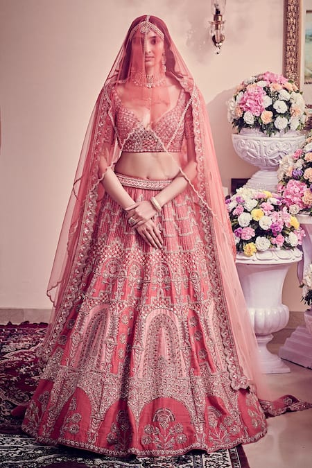 Baby Pink Readymade Indian Cotton Silk Lehenga Choli Set for Women Wit –  ElinaFashion.com