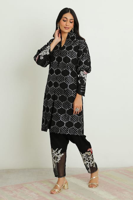 Twenty Nine Black Modal Satin Dhoti Pant