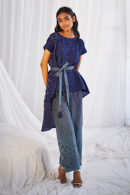 Twenty Nine Crushed Bandhani Bell Bottom Pant 
