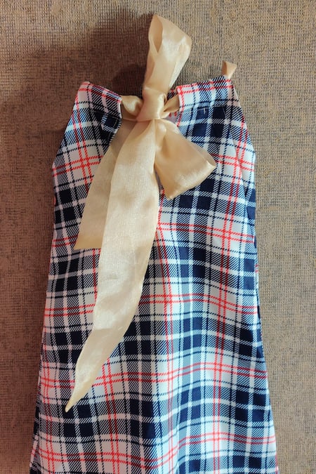 Buy_Little Secrets_Multi Color Satin Ruffles Checkered Dress _Online_at_Aza_Fashions