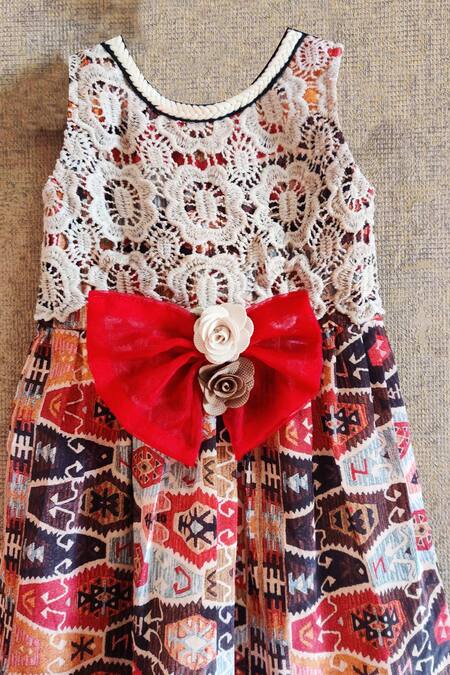 Little Secrets_Multi Color Crepe Printed Dress _Online_at_Aza_Fashions