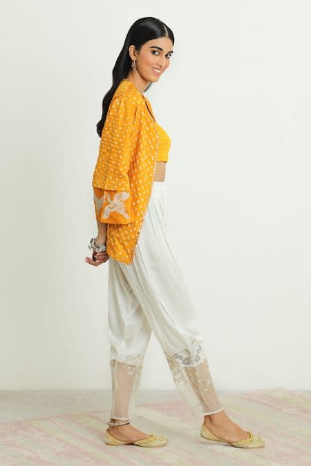 Twenty Nine_White Modal Satin Dhoti Pant_Online_at_Aza_Fashions