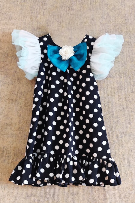 Black Polka Dot Twirl Dress For Girls & Toddlers | Presley Couture