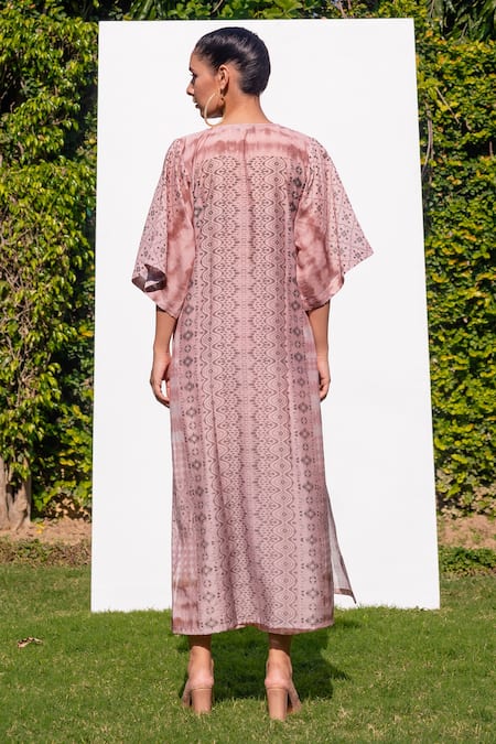 Shop The Boozy Button Multi Color Cotton Silk Digital Print Round Kaftan Kurta And Palazzo Set at Aza Fashions Shop_The Boozy Button_Multi Color Cotton Silk Digital Print Round Kaftan Kurta And Palazzo Set_at_Aza_Fashions