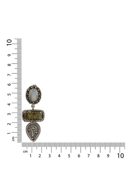 Neeta Boochra_White Beads Stone Embellished Dangler Earrings _at_Aza_Fashions