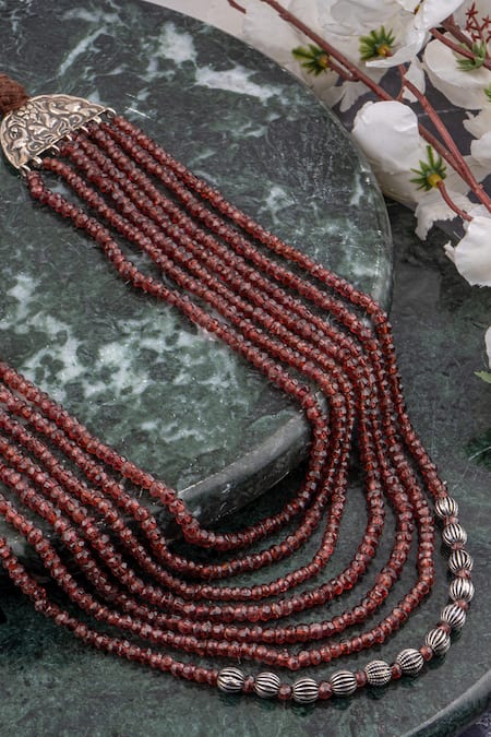 Garnet Silver Necklace at Rs 70 | Sterling Silver Necklace in Jaipur | ID:  2722584355