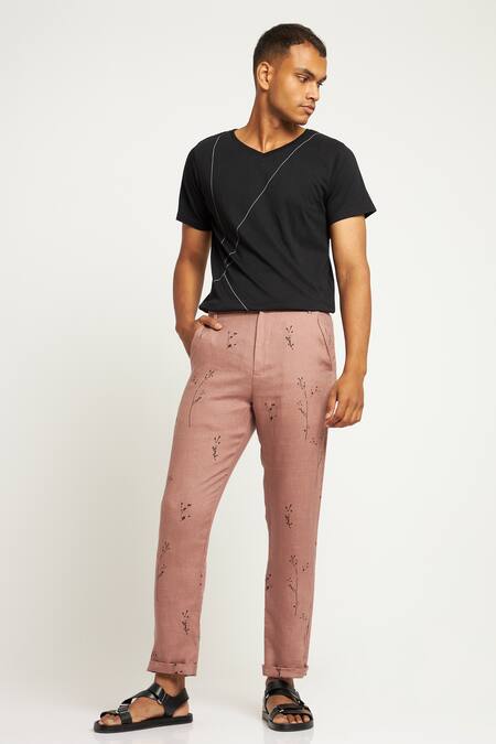 Son Of A Noble Snob Purple 100% Linen Botany Toco Print Trouser