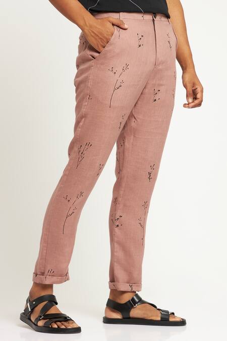 Buy Son Of A Noble Snob Purple 100% Linen Botany Toco Print Trouser Online at Aza Fashions Buy_Son Of A Noble Snob_Purple 100% Linen Botany Toco Print Trouser_Online_at_Aza_Fashions