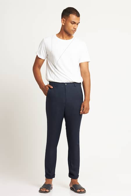Jeff Banks Plain Grey Flannel Soho Suit Trousers | Jeff Banks