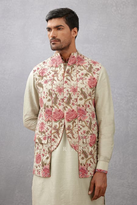 Shop_Torani_Green Bundi Jacquard, Draped Dhoti Jaituni Yagna Printed And Set _Online_at_Aza_Fashions