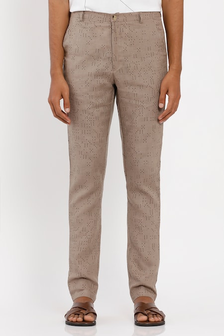 Buy Stone Straight Printed Belted Soft Touch Chino Trousers from the Next  UK online shop