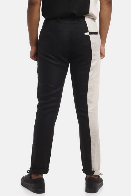 Buy Son Of A Noble Snob Black Linen Plain Hoco Trouser Online at Aza Fashions Buy_Son Of A Noble Snob_Black Linen Plain Hoco Trouser_Online_at_Aza_Fashions