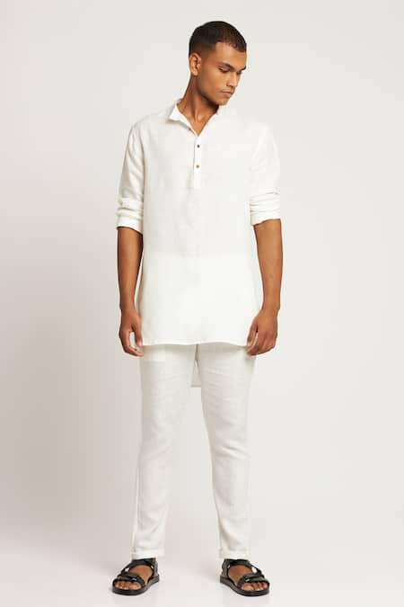 Son of A Noble Snob Ambar Linen Asymmetric Kurta 