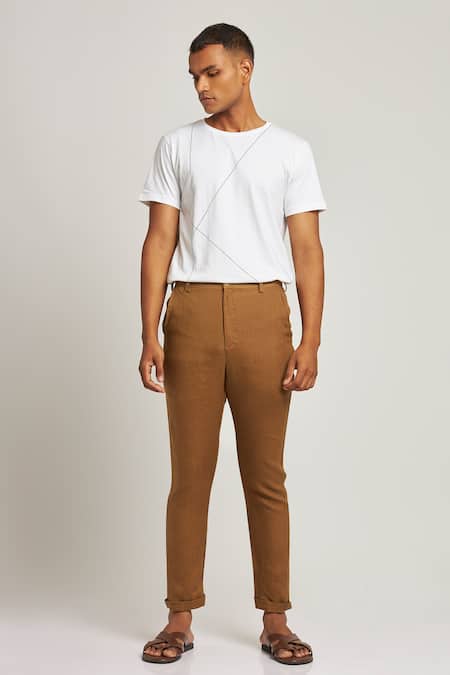 arkitaip - The Wabi Pleated Linen Trousers in chocolate | arkitaip