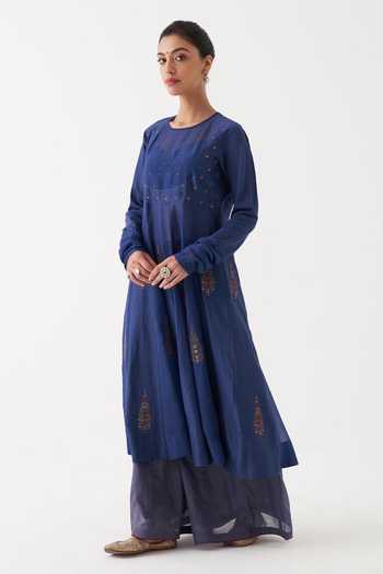 Rhua Blue Dupatta Tissue , Kurta Madiha Embroidered Anarkali Set Online at Aza Fashions Rhua_Blue Dupatta Tissue , Kurta Madiha Embroidered Anarkali Set _Online_at_Aza_Fashions